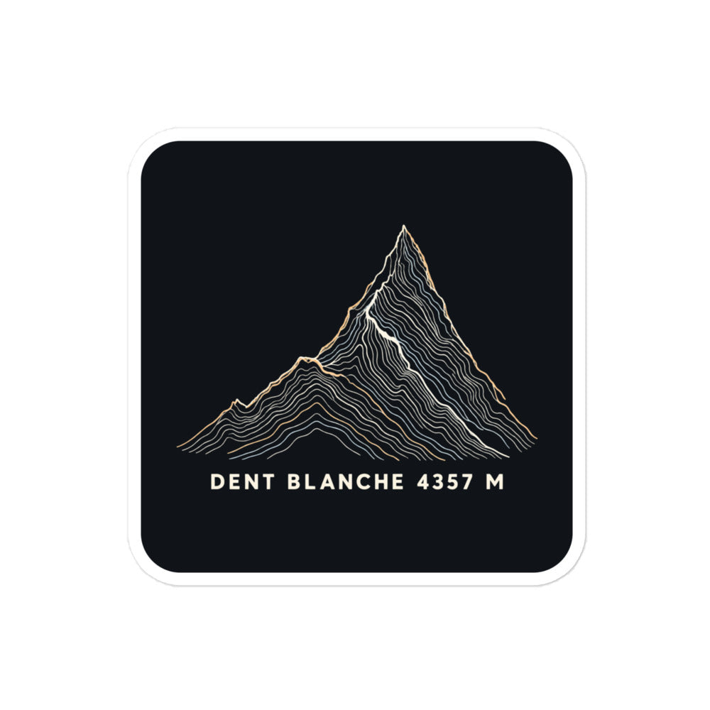Dent Blanche Höhenlinien Sticker – 10 × 10 cm