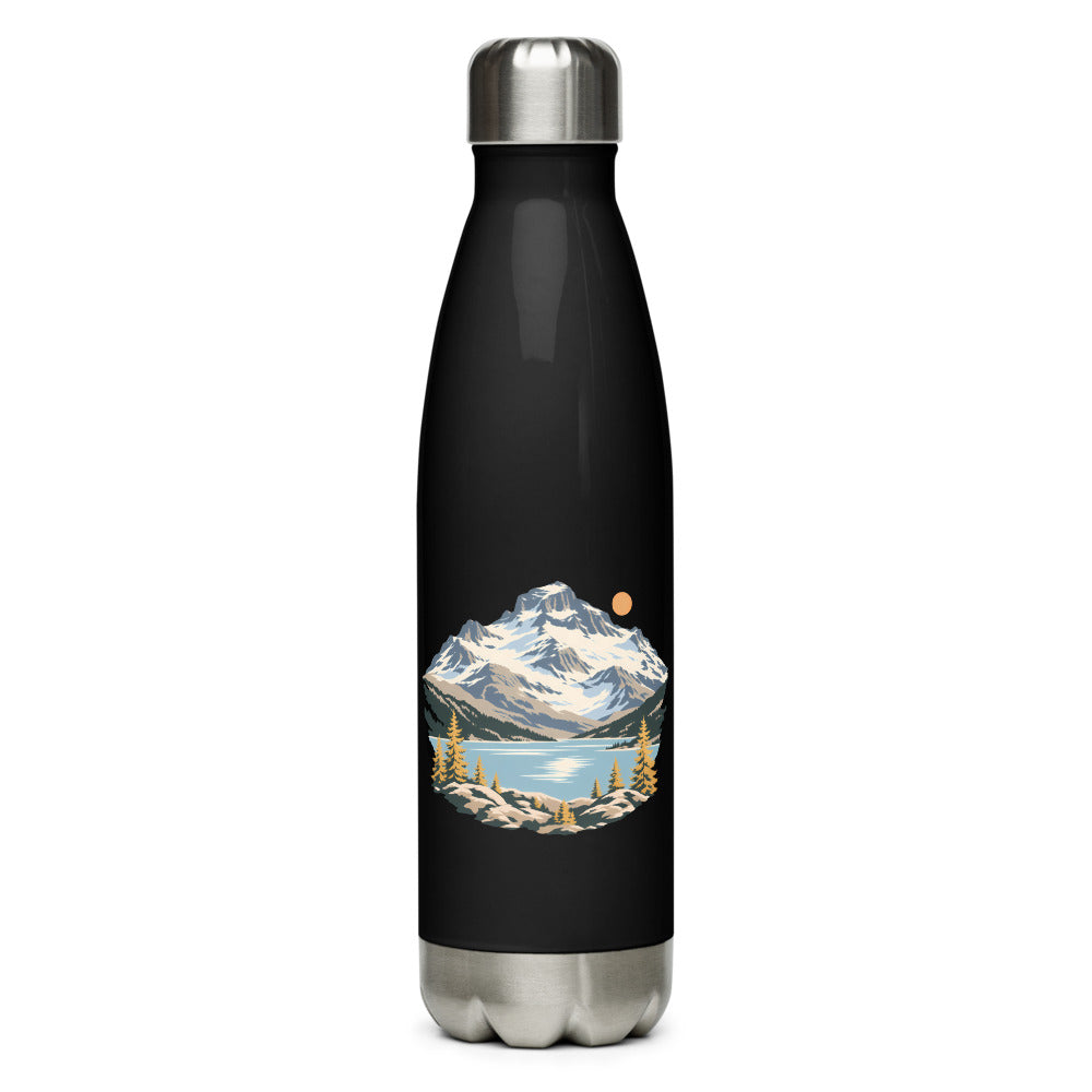 Piz Corvatsch Engadin Trinkflasche – Schwarz