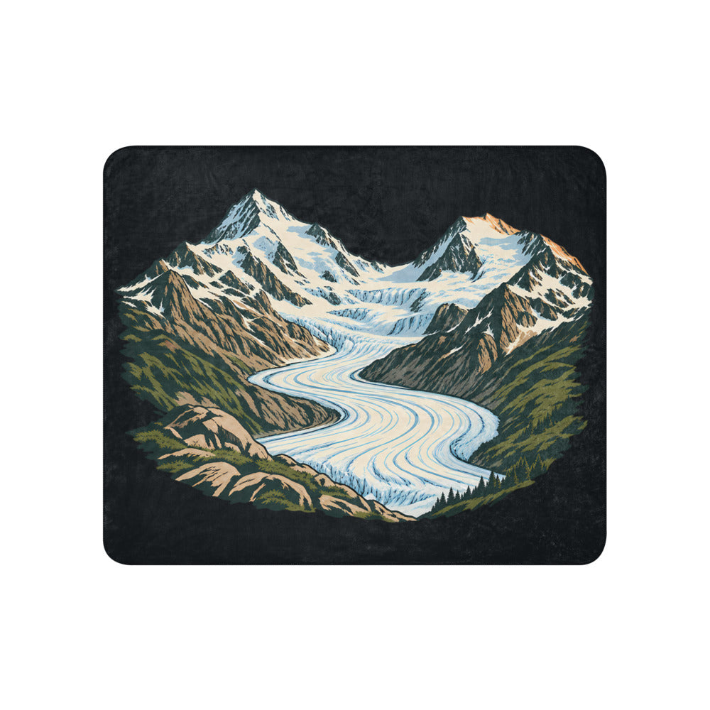 Piz Morteratsch Gletscherzunge Sherpa-Decke – 50 × 60 Zoll (127 × 152 cm)