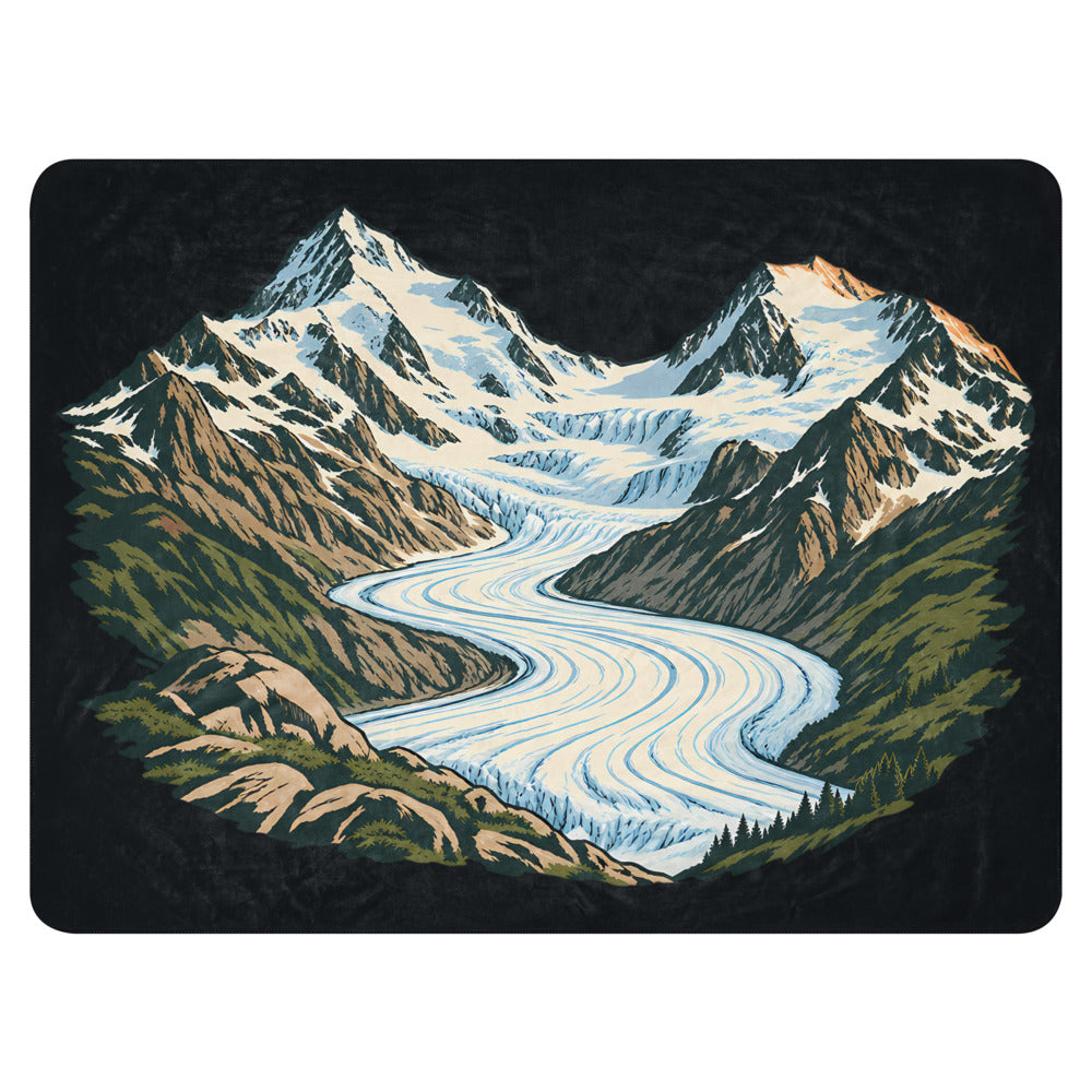 Piz Morteratsch Gletscherzunge Sherpa-Decke – 60 × 80 Zoll (152 × 203 cm)