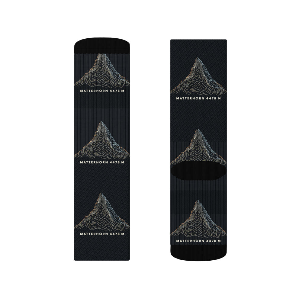 Matterhorn Höhenlinien Socken – Socken