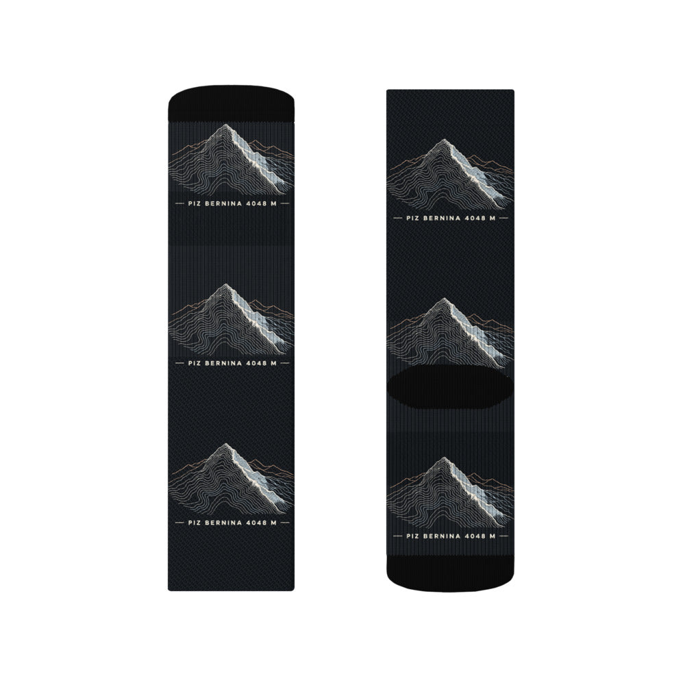Piz Bernina Höhenlinien Socken – Socken