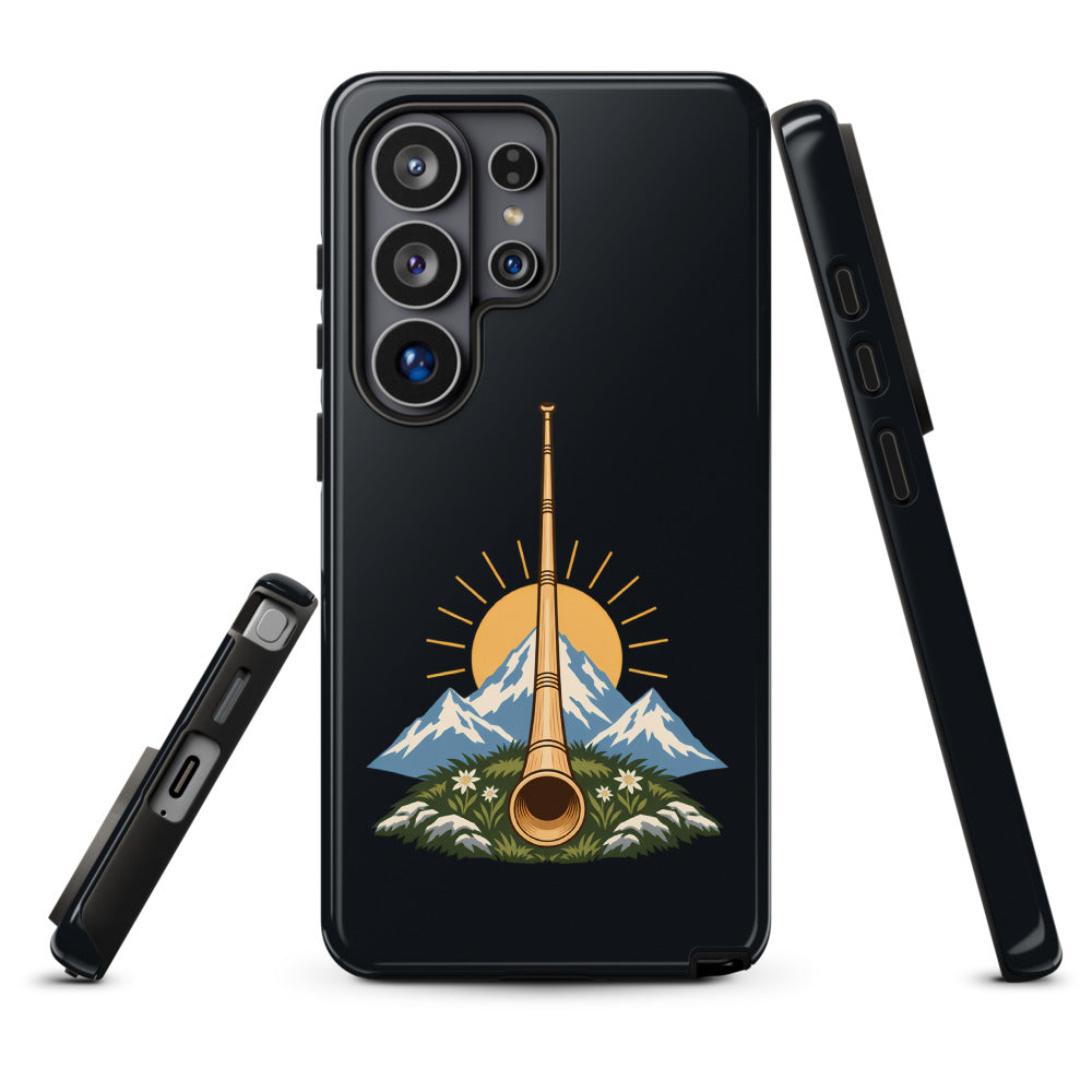 Alphorn bei Sonnenaufgang Handyhülle Samsung – Hülle