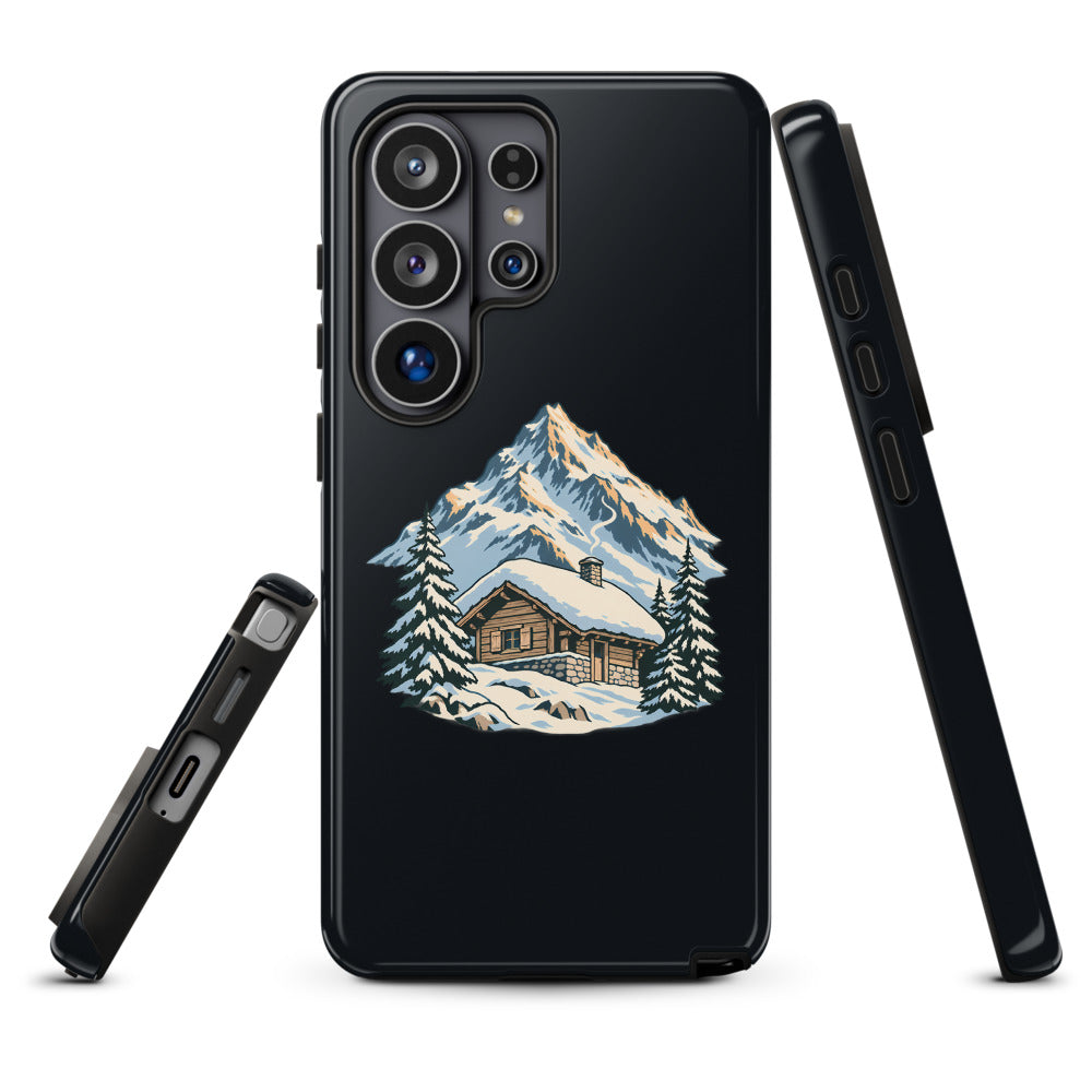 Holzhütte im Schnee Handyhülle Samsung – Hülle