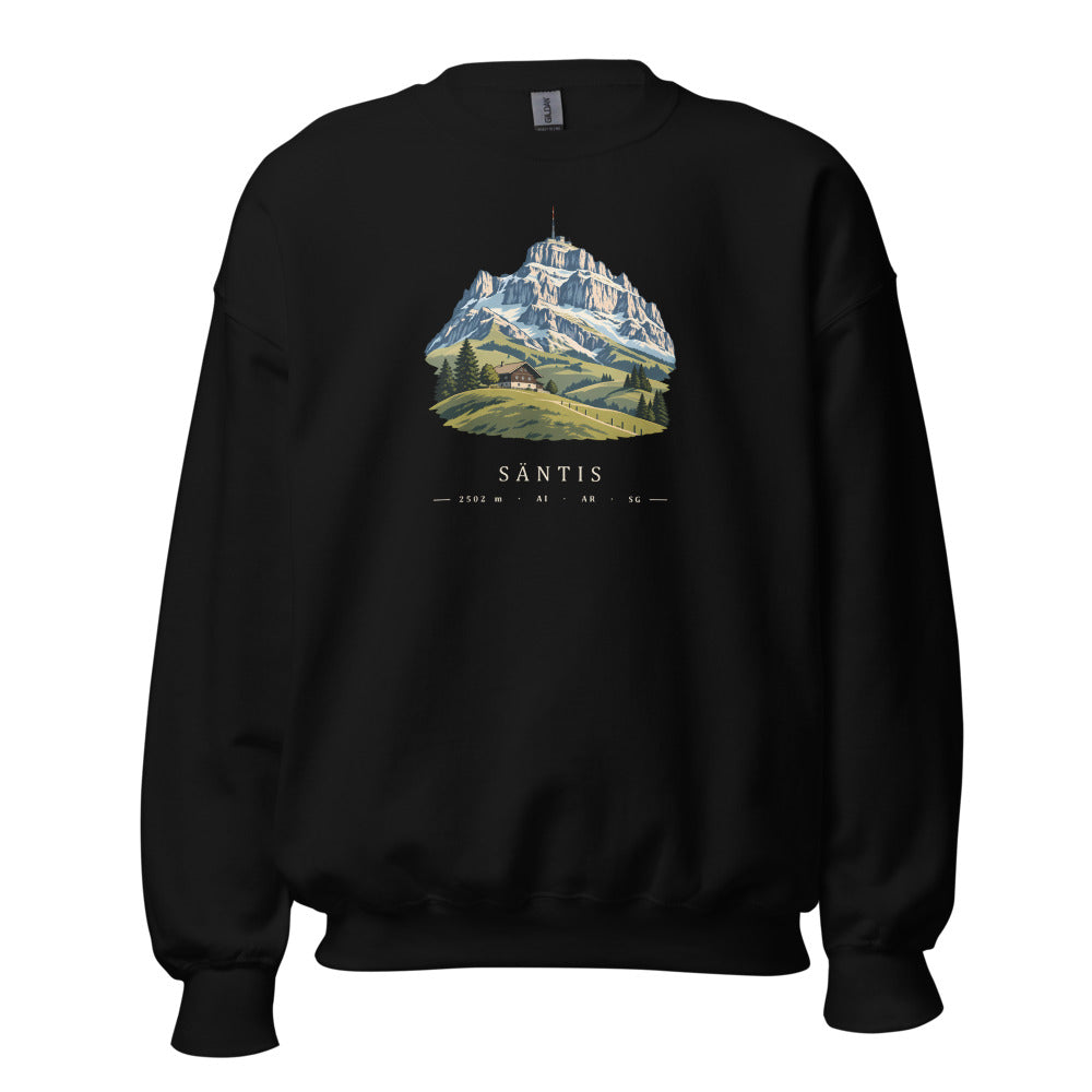 Säntis Appenzeller Hügel Sweatshirt – Schwarz