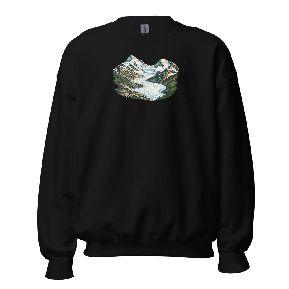 Piz Morteratsch Gletscherzunge Sweatshirt – Schwarz