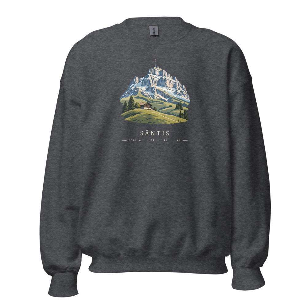 Säntis Appenzeller Hügel Sweatshirt – Dunkelgrau meliert