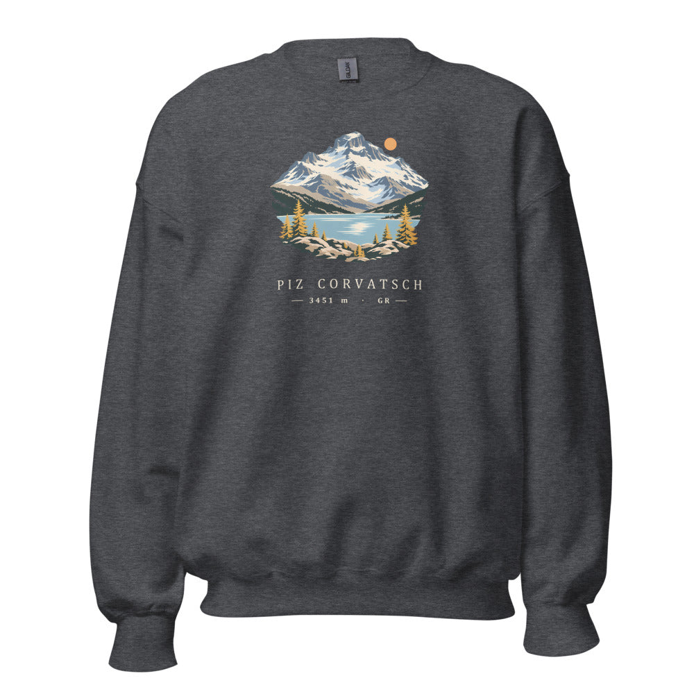 Piz Corvatsch Engadin Sweatshirt – Dunkelgrau meliert