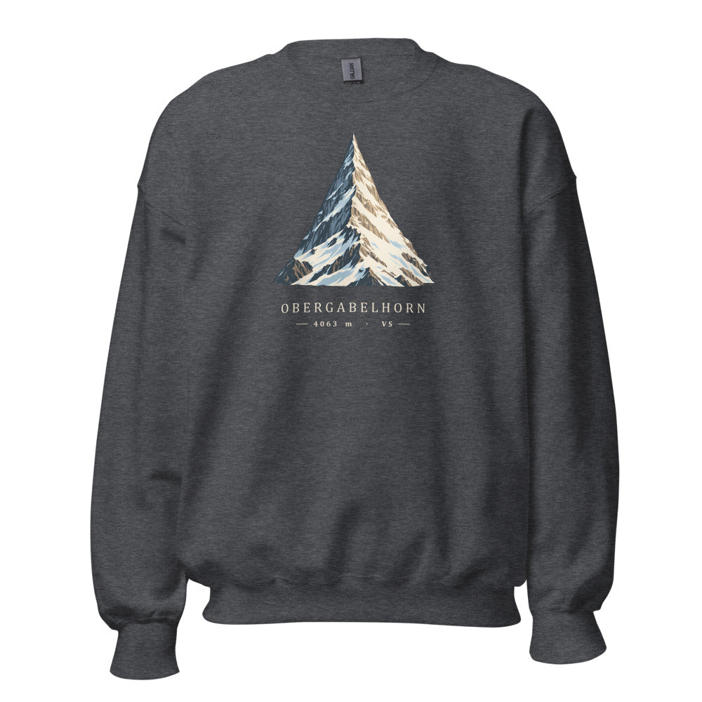 Obergabelhorn Pyramide Sweatshirt – Dunkelgrau meliert