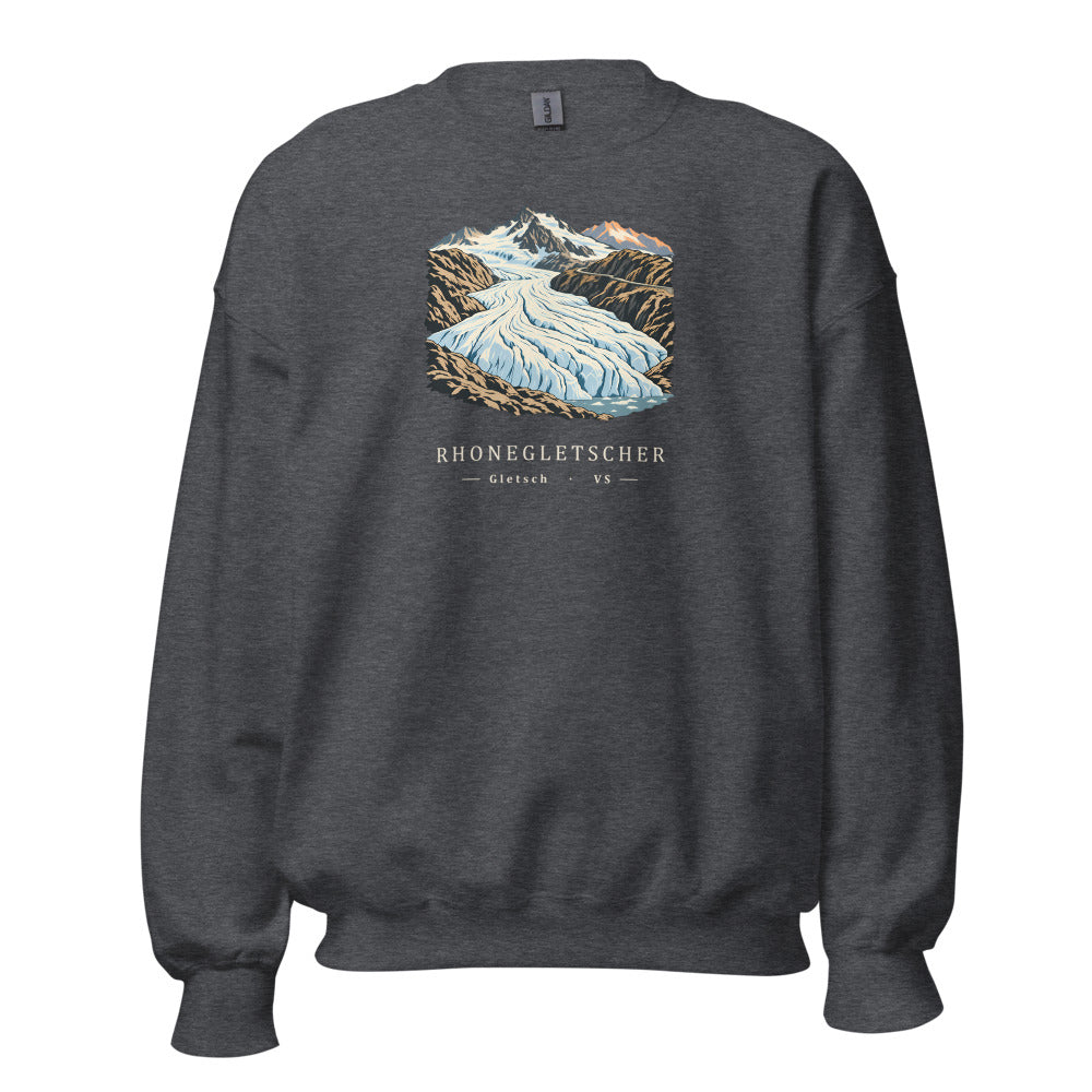 Rhonegletscher Furka Sweatshirt – Dunkelgrau meliert