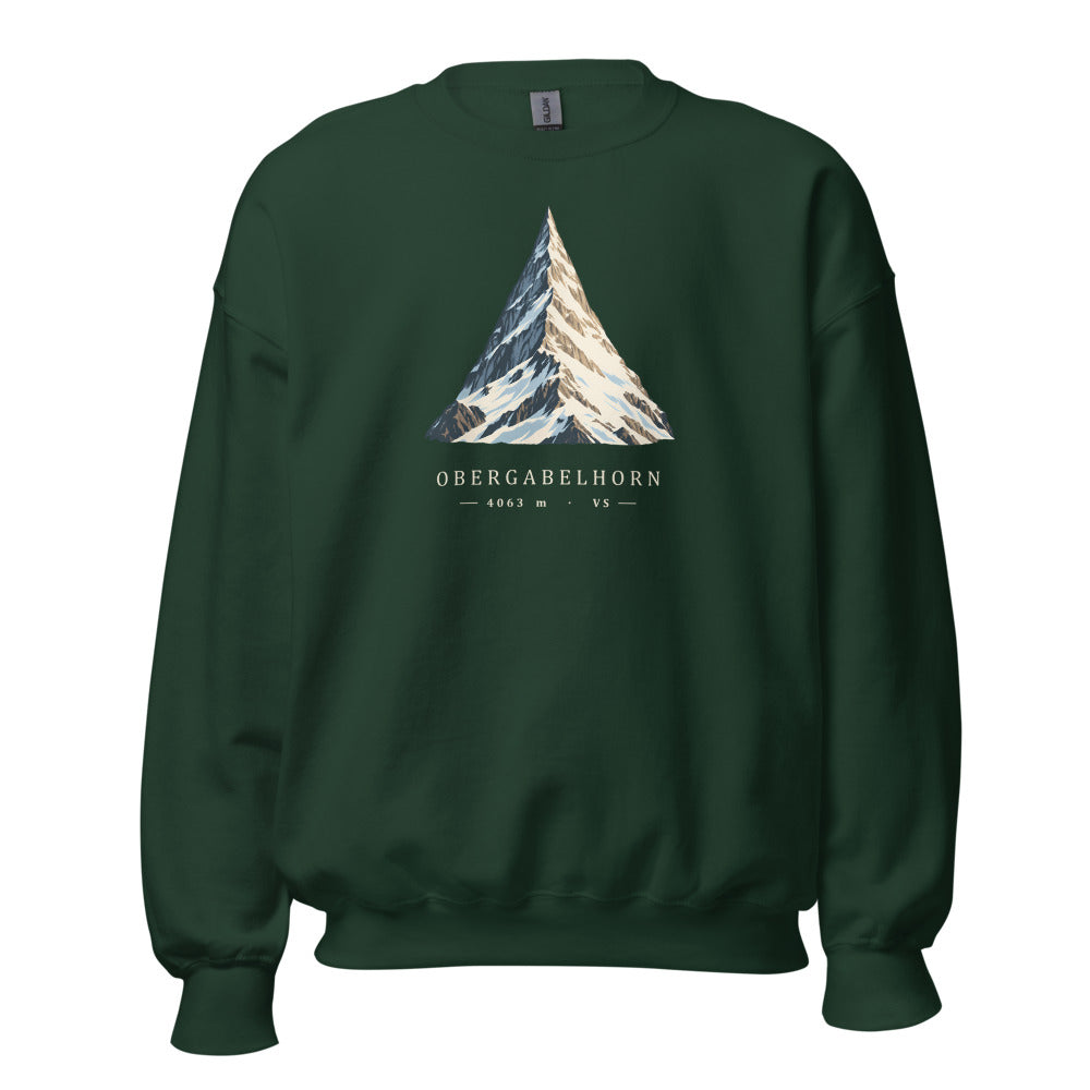 Obergabelhorn Pyramide Sweatshirt – Waldgrün