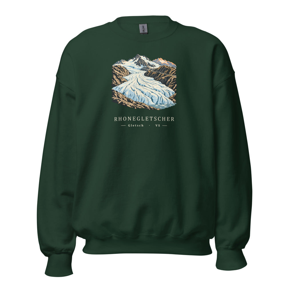 Rhonegletscher Furka Sweatshirt – Waldgrün
