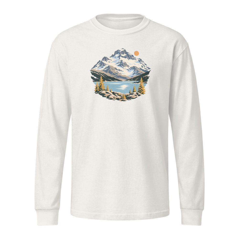 Piz Corvatsch Engadin Heavyweight-Langarmshirt – Vintage-Weiss