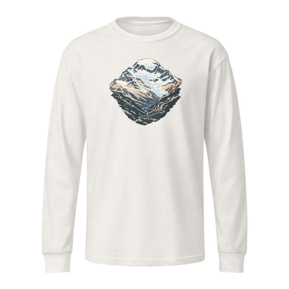 Monte Leone Simplon Heavyweight-Langarmshirt – Vintage-Weiss