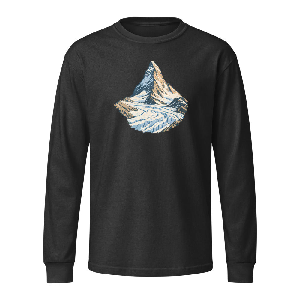 Matterhorn Gornergrat Heavyweight-Langarmshirt – Schwarz gewaschen