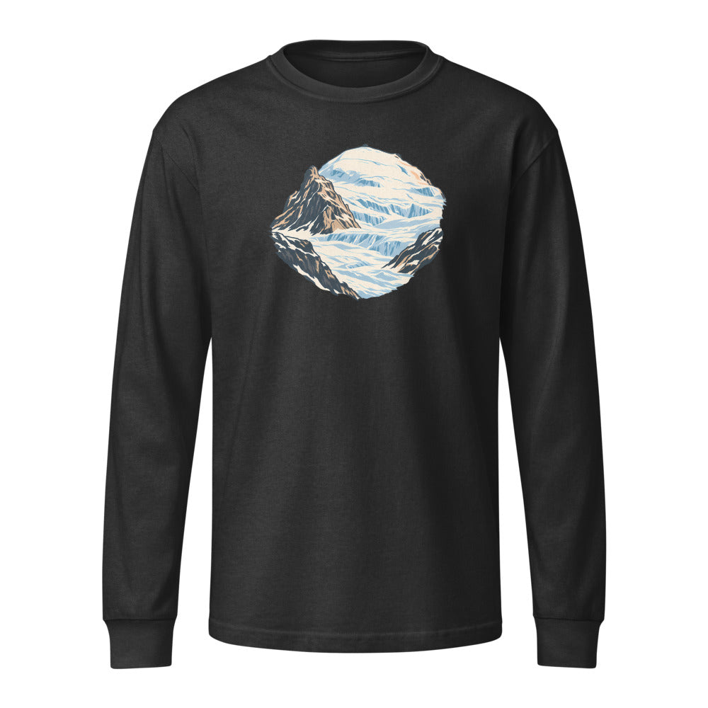 Klein Titlis Felsnase Heavyweight-Langarmshirt – Schwarz gewaschen