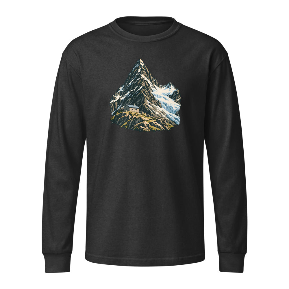 Piz Linard Silvretta Heavyweight-Langarmshirt – Schwarz gewaschen