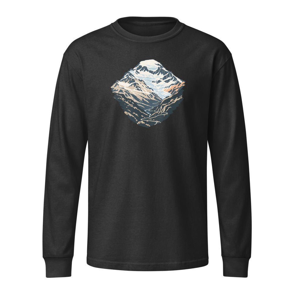 Monte Leone Simplon Heavyweight-Langarmshirt – Schwarz gewaschen