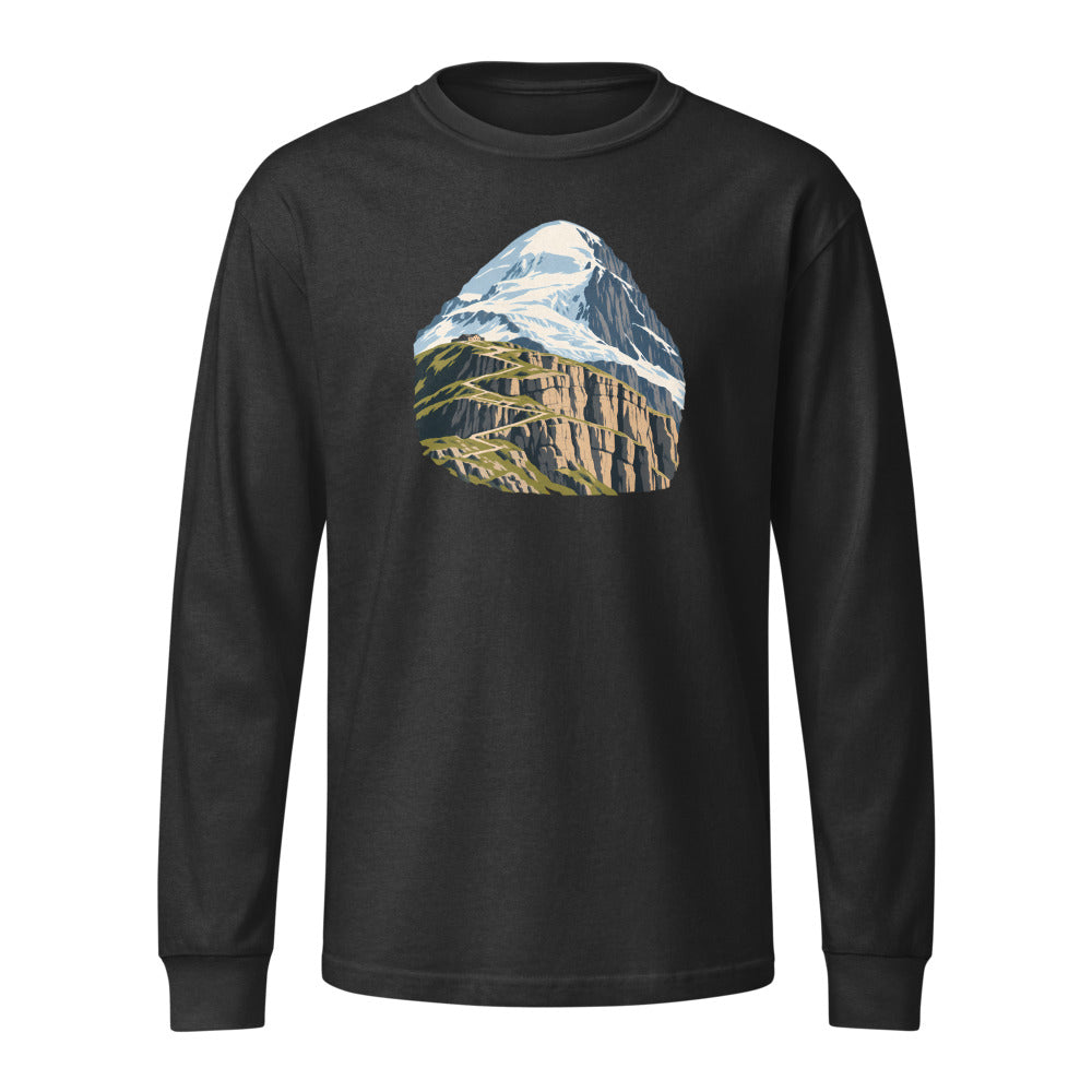 Balmhorn Gemmi Heavyweight-Langarmshirt – Schwarz gewaschen
