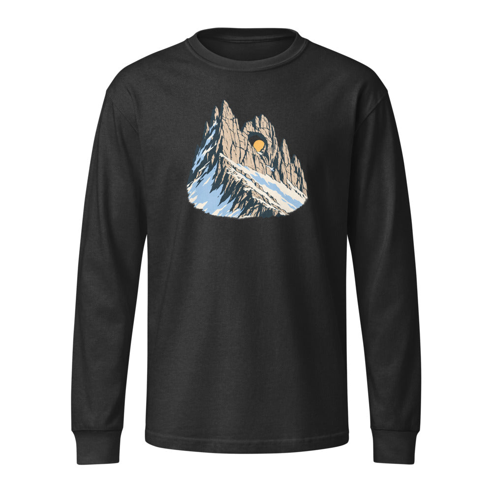 Tschingelhörner Martinsloch Heavyweight-Langarmshirt – Schwarz gewaschen