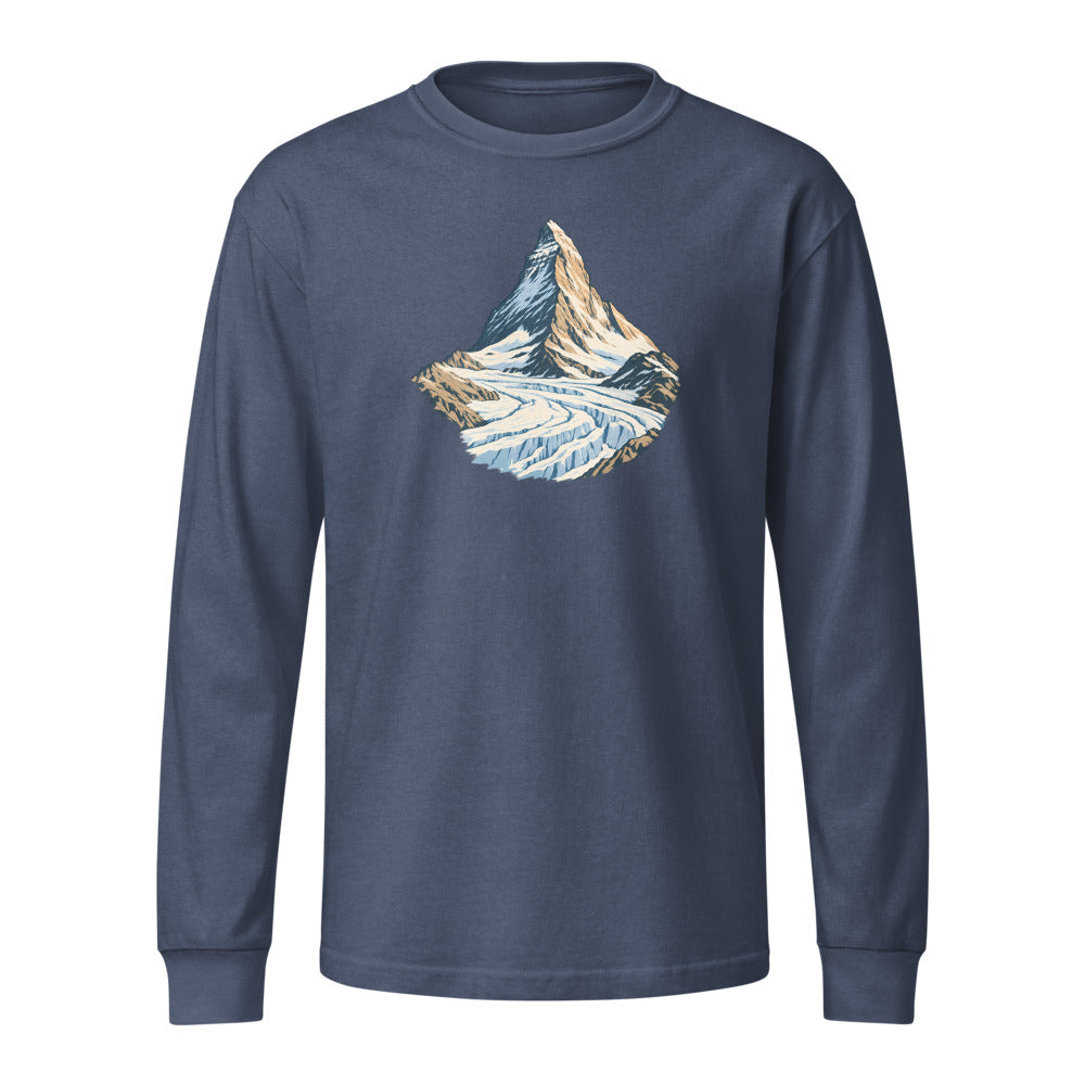 Matterhorn Gornergrat Heavyweight-Langarmshirt – Marineblau gewaschen