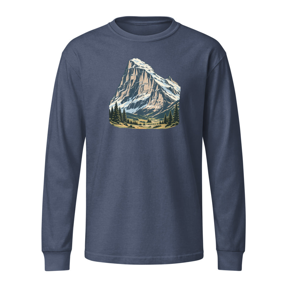 Eiger Grindelwald Heavyweight-Langarmshirt – Marineblau gewaschen