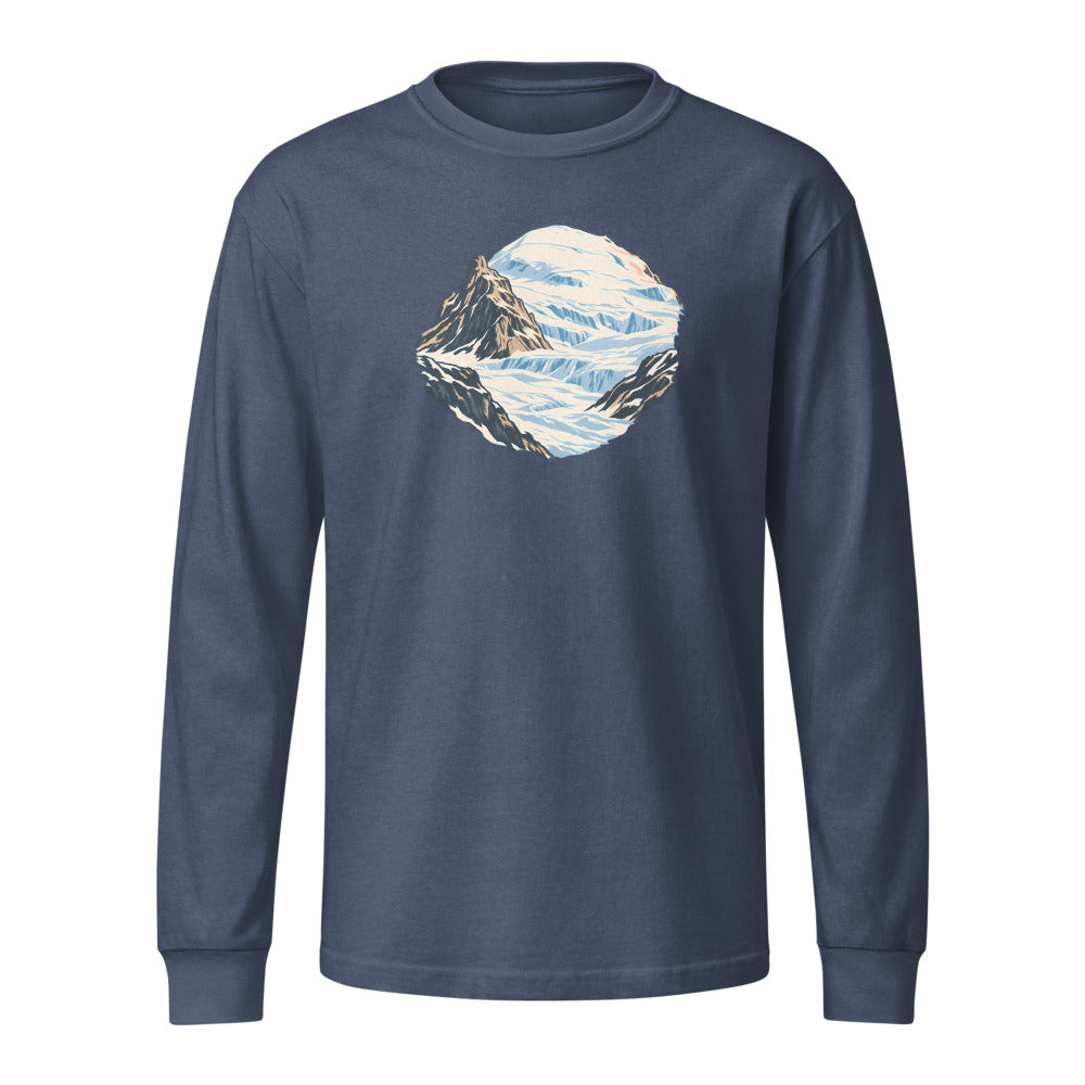 Klein Titlis Felsnase Heavyweight-Langarmshirt – Marineblau gewaschen