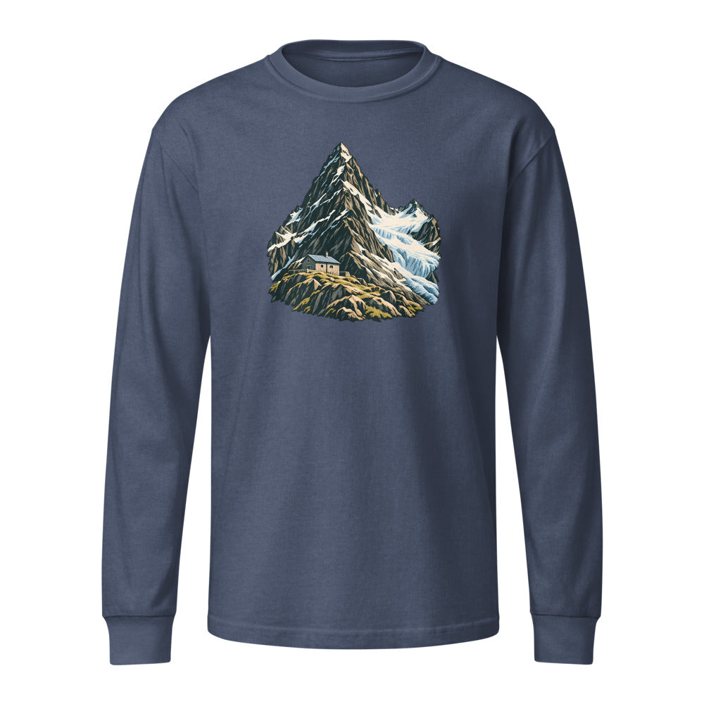 Piz Linard Silvretta Heavyweight-Langarmshirt – Marineblau gewaschen