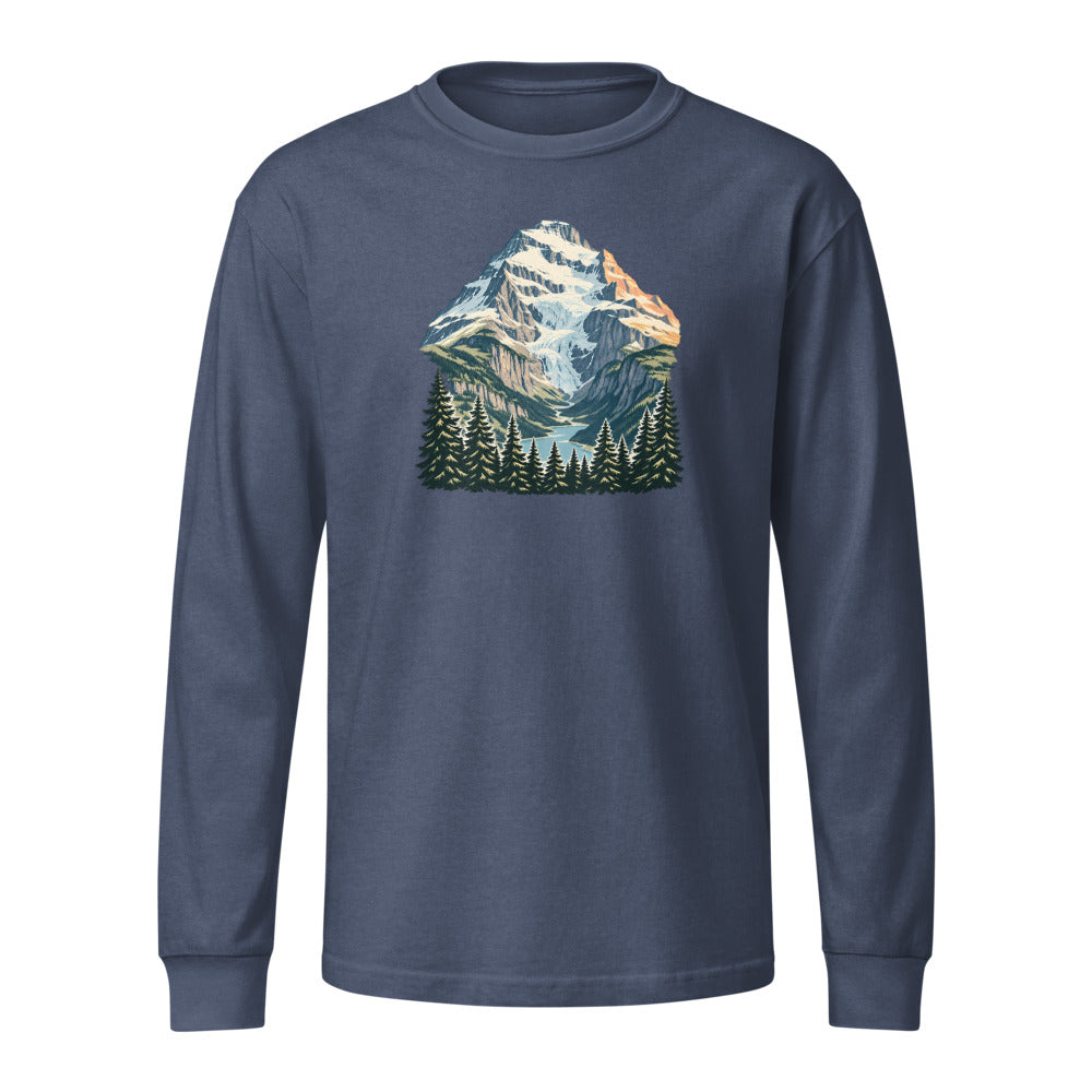 Doldenhorn Kandersteg Heavyweight-Langarmshirt – Marineblau gewaschen