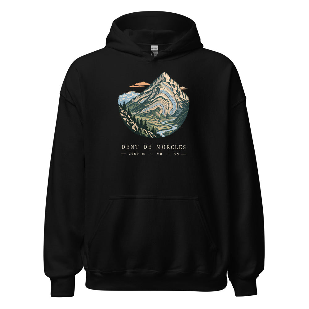 Dent de Morcles Waadt Hoodie – Schwarz
