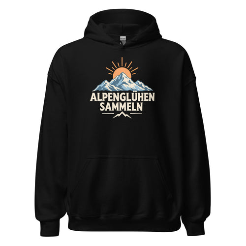 Alpenglühen sammeln Hoodie – Schwarz