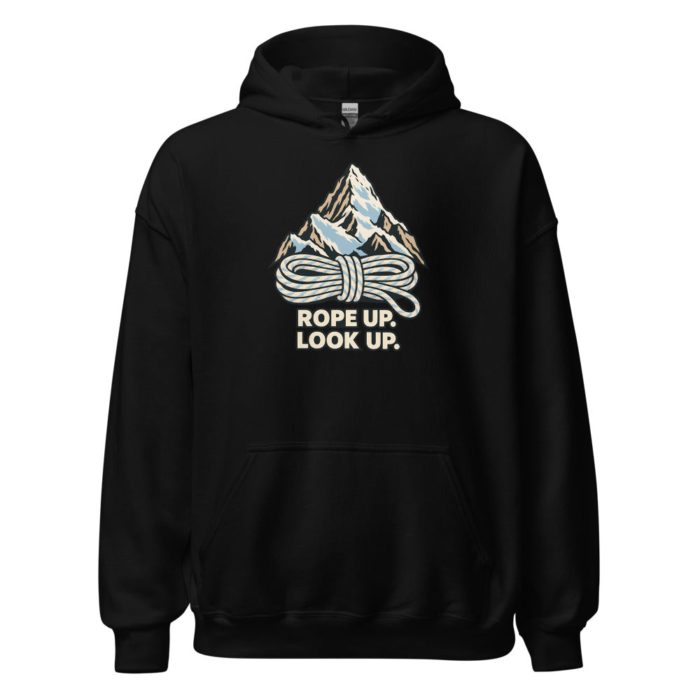 Rope up, look up Hoodie – Schwarz