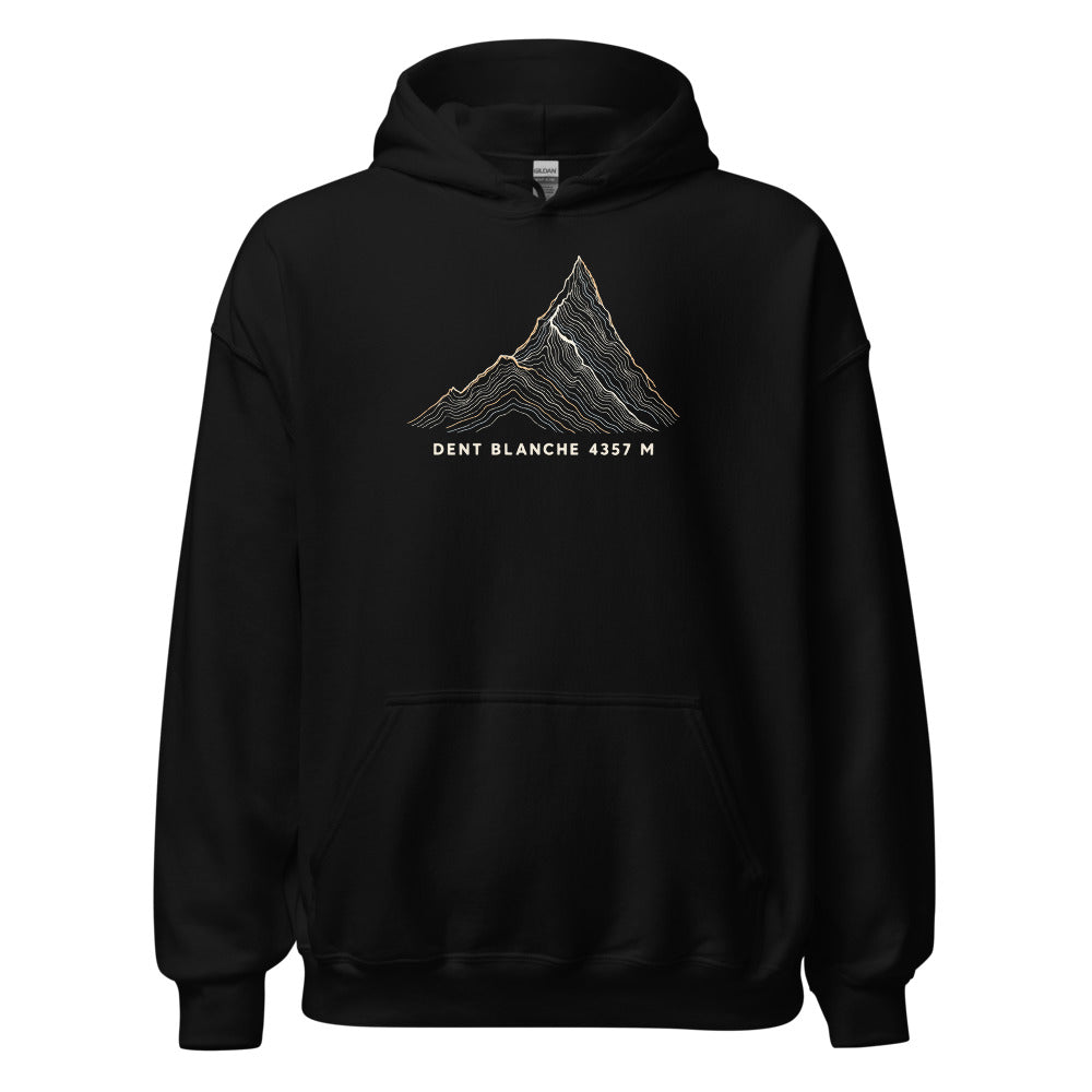 Dent Blanche Höhenlinien Hoodie – Schwarz