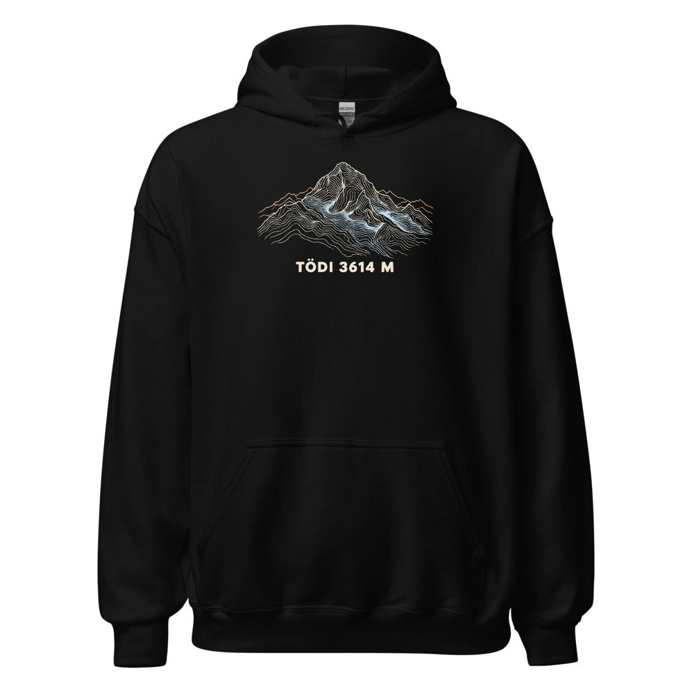 Tödi Höhenlinien Hoodie – Schwarz