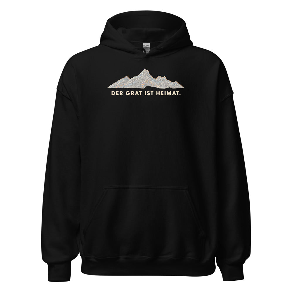 Der Grat ist Heimat Hoodie – Schwarz