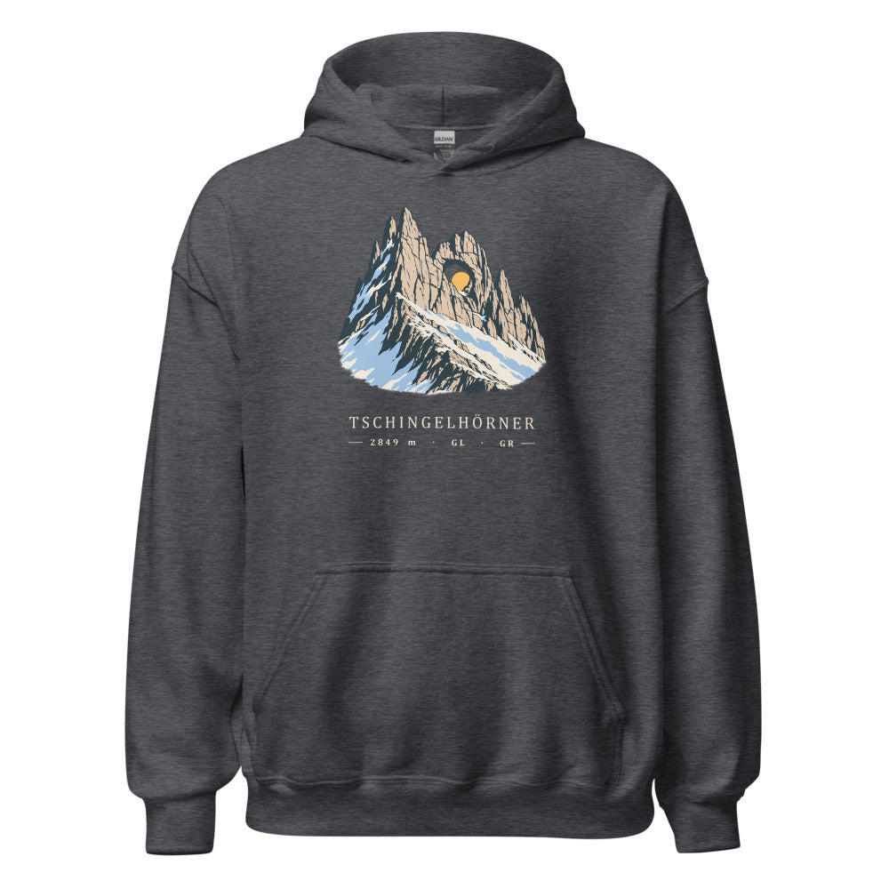 Tschingelhörner Martinsloch Hoodie – Dunkelgrau meliert