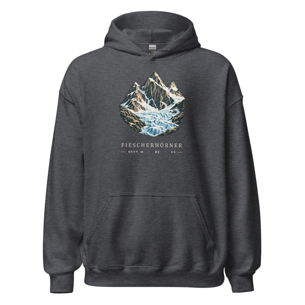 Fiescherhörner Eisbruch Hoodie – Dunkelgrau meliert