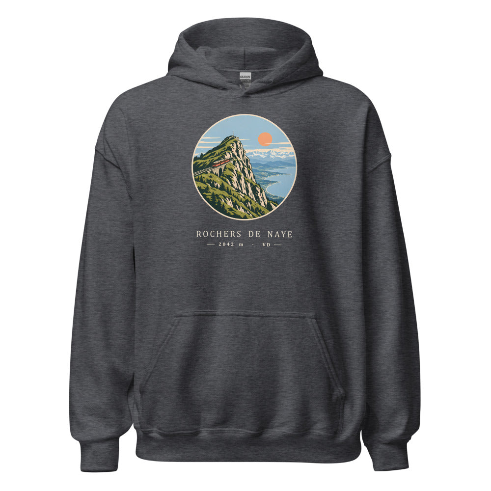 Rochers de Naye Genfersee Hoodie – Dunkelgrau meliert
