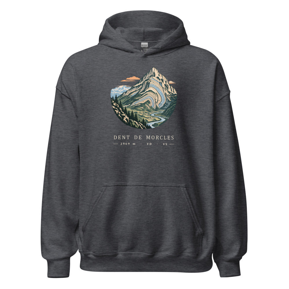 Dent de Morcles Waadt Hoodie – Dunkelgrau meliert