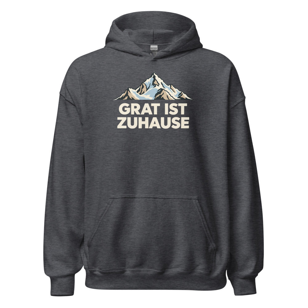 Grat ist Zuhause Hoodie – Dunkelgrau meliert