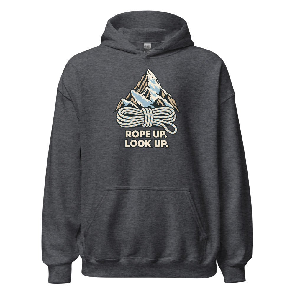 Rope up, look up Hoodie – Dunkelgrau meliert