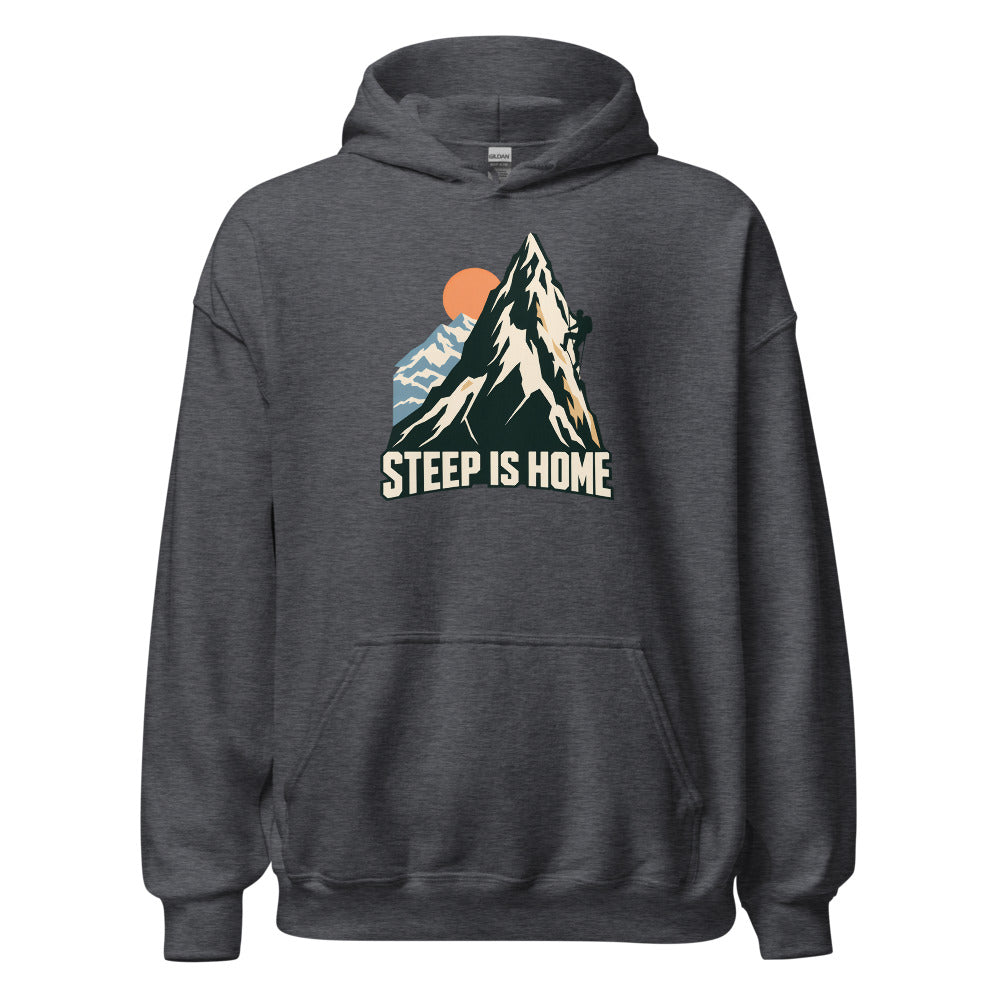 Steep is Home Hoodie – Dunkelgrau meliert