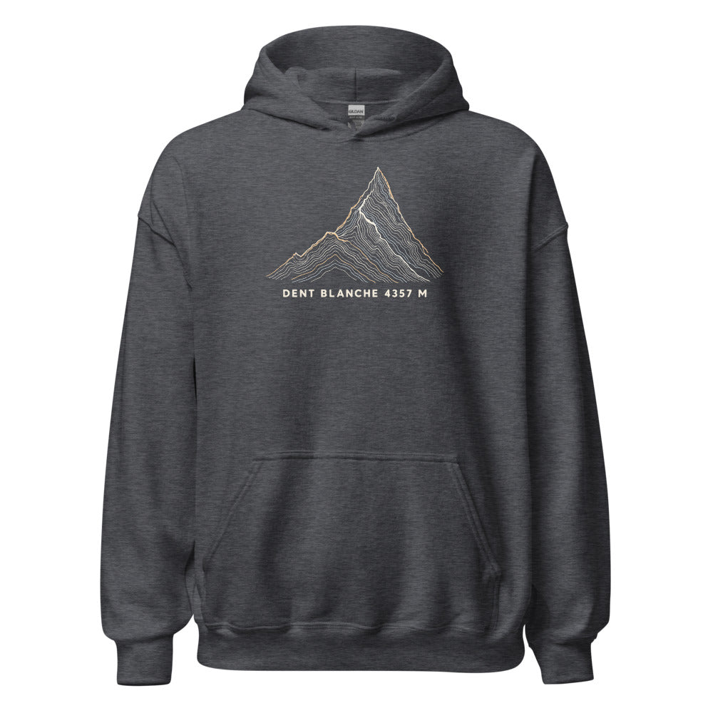 Dent Blanche Höhenlinien Hoodie – Dunkelgrau meliert