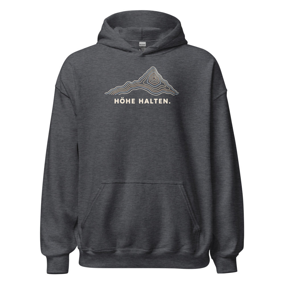 Höhe halten Hoodie – Dunkelgrau meliert