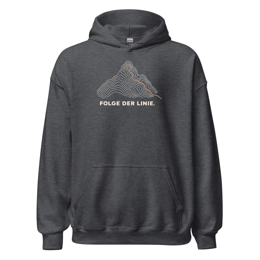 Folge der Linie Hoodie – Dunkelgrau meliert