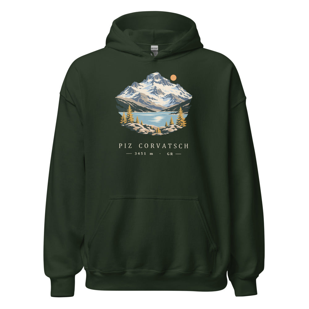 Piz Corvatsch Engadin Hoodie – Waldgrün