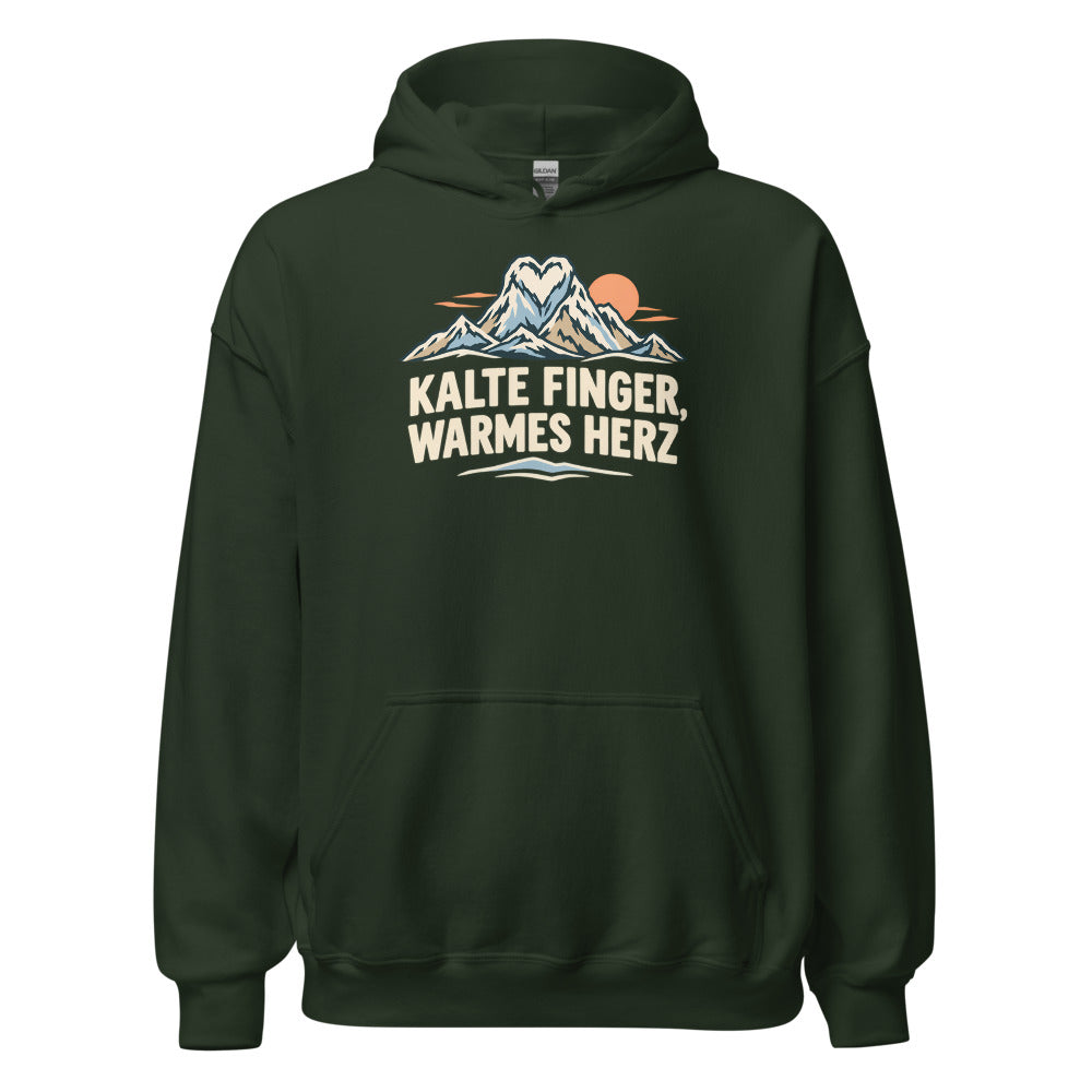 Kalte Finger, warmes Herz Hoodie – Waldgrün