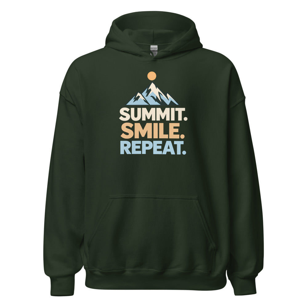 Summit. Smile. Repeat. Hoodie – Waldgrün