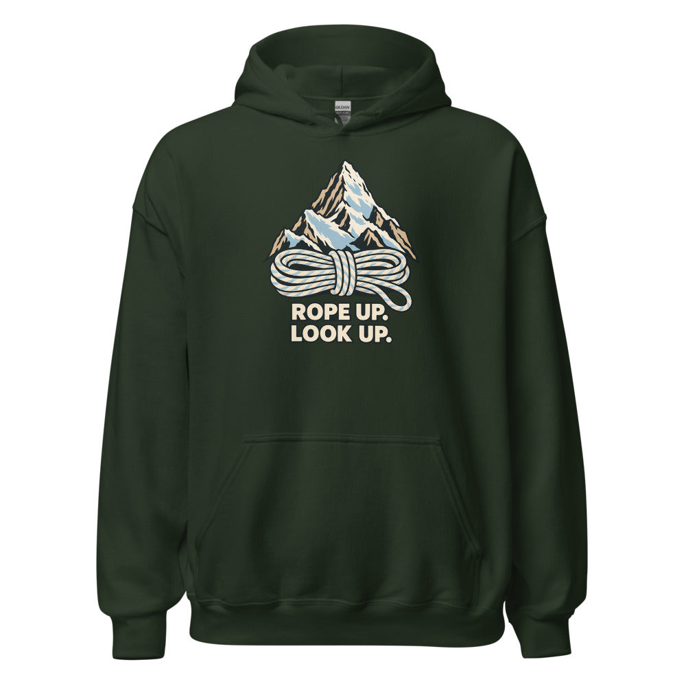Rope up, look up Hoodie – Waldgrün