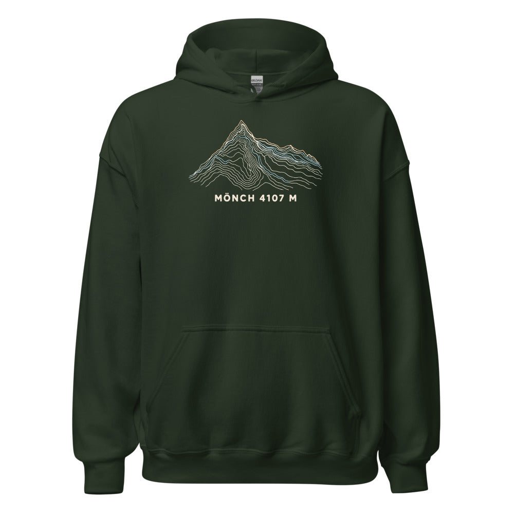 Mönch Höhenlinien Hoodie – Waldgrün